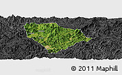 Satellite Panoramic Map of Sha Xian, darken, desaturated