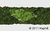 Satellite Panoramic Map of Sha Xian, darken