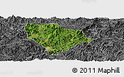 Satellite Panoramic Map of Sha Xian, desaturated