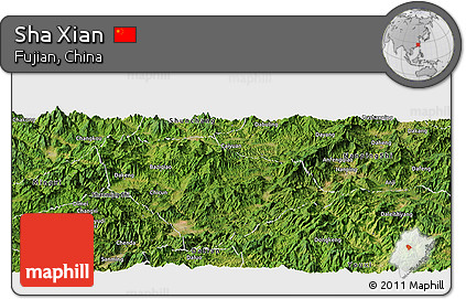 Satellite Panoramic Map of Sha Xian