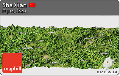 Satellite Panoramic Map of Sha Xian
