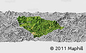 Satellite Panoramic Map of Sha Xian, lighten, desaturated