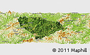 Satellite Panoramic Map of Sha Xian, physical outside
