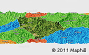 Satellite Panoramic Map of Sha Xian, political outside