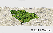 Satellite Panoramic Map of Sha Xian, shaded relief outside