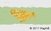 Savanna Style Panoramic Map of Sha Xian, single color outside