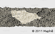 Shaded Relief Panoramic Map of Sha Xian, darken