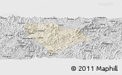 Shaded Relief Panoramic Map of Sha Xian, desaturated