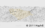 Shaded Relief Panoramic Map of Sha Xian, lighten, desaturated