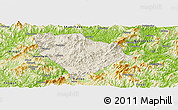 Shaded Relief Panoramic Map of Sha Xian, physical outside