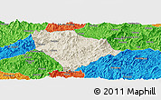 Shaded Relief Panoramic Map of Sha Xian, political outside