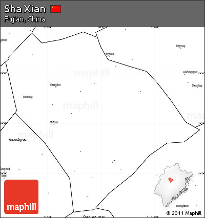 Blank Simple Map of Sha Xian