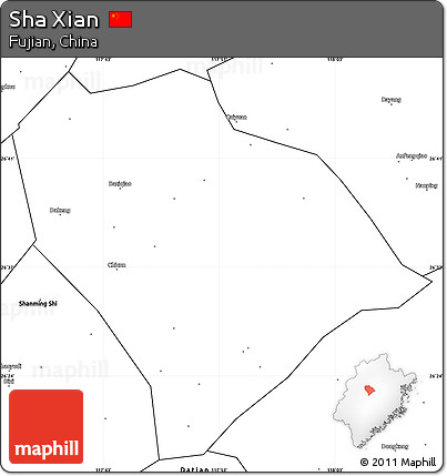 Blank Simple Map of Sha Xian