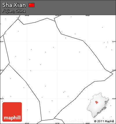 Blank Simple Map of Sha Xian, no labels