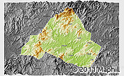 Physical 3D Map of Shaowu, darken, desaturated
