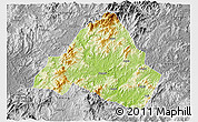 Physical 3D Map of Shaowu, desaturated