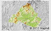 Physical 3D Map of Shaowu, lighten, desaturated