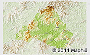 Physical 3D Map of Shaowu, lighten