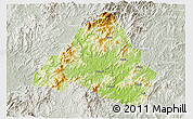 Physical 3D Map of Shaowu, lighten, semi-desaturated