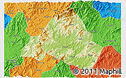 Physical 3D Map of Shaowu, political outside