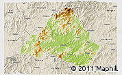 Physical 3D Map of Shaowu, shaded relief outside