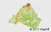 Physical 3D Map of Shaowu, single color outside