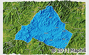 Political 3D Map of Shaowu, satellite outside