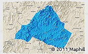Political 3D Map of Shaowu, shaded relief outside