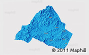Political 3D Map of Shaowu, single color outside