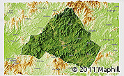 Satellite 3D Map of Shaowu, physical outside