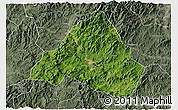 Satellite 3D Map of Shaowu, semi-desaturated