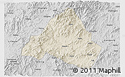 Shaded Relief 3D Map of Shaowu, desaturated