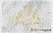 Shaded Relief 3D Map of Shaowu, lighten, desaturated