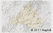 Shaded Relief 3D Map of Shaowu, lighten, semi-desaturated