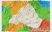 Shaded Relief 3D Map of Shaowu, political outside