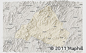 Shaded Relief 3D Map of Shaowu, semi-desaturated