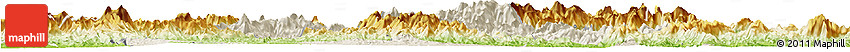 Shaded Relief Horizon Map of Shaowu, physical outside