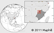 Blank Location Map of Shaowu, highlighted country, highlighted parent region