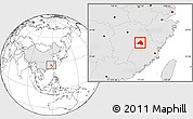 Blank Location Map of Shaowu, highlighted country