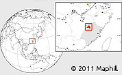 Blank Location Map of Shaowu, highlighted parent region