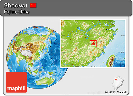Physical Location Map of Shaowu