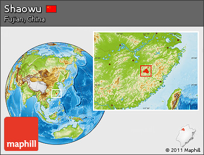 Physical Location Map of Shaowu
