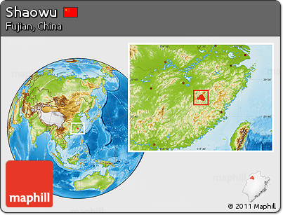 Physical Location Map of Shaowu