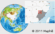 Physical Location Map of Shaowu, highlighted country, highlighted parent region