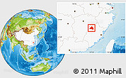 Physical Location Map of Shaowu, highlighted country
