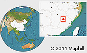 Satellite Location Map of Shaowu, highlighted country