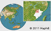 Satellite Location Map of Shaowu, highlighted parent region