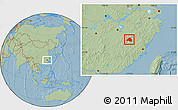 Savanna Style Location Map of Shaowu, hill shading