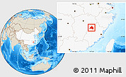 Shaded Relief Location Map of Shaowu, highlighted country