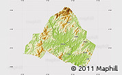Physical Map of Shaowu, cropped outside